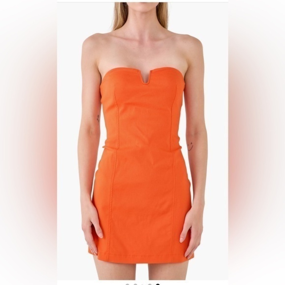 NWT Endless Rose Orange Strapless Mini Dress